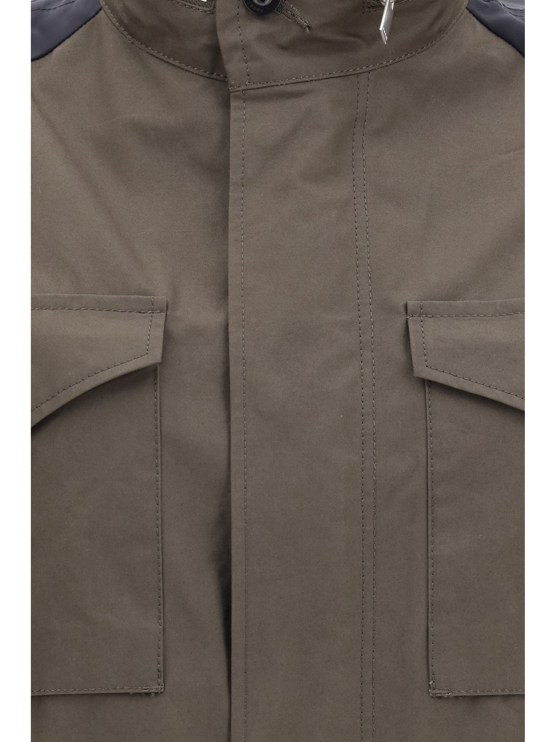 Sacai Women Nylon And Cotton Jacket With Three-Quarter Sleeves SACAI
