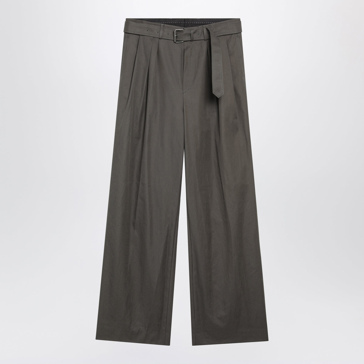 Dries Van Noten Khaki Wide-Leg Cotton Trousers Men DRIES VAN NOTEN
