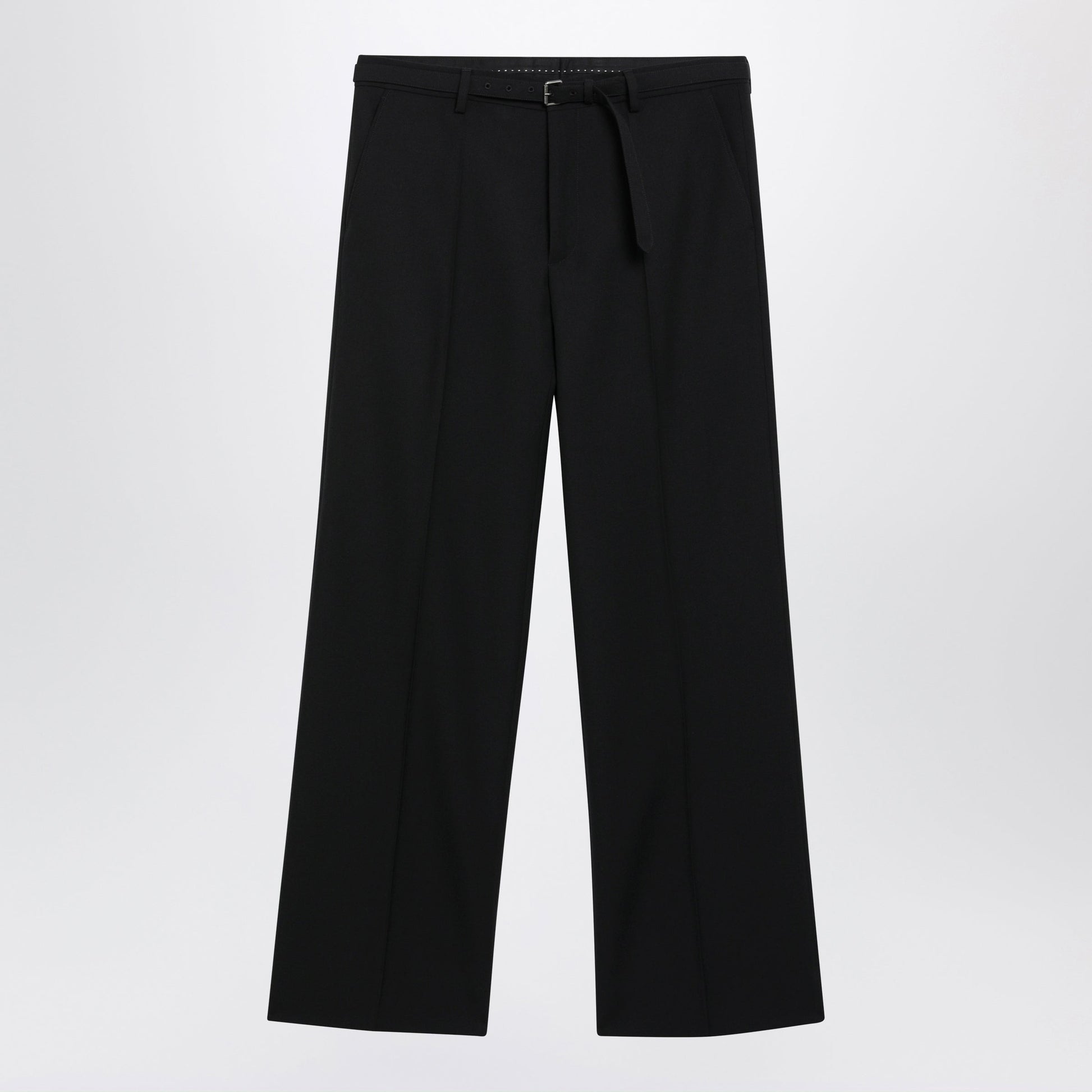Dries Van Noten Black Wool Trousers With Belt Men DRIES VAN NOTEN