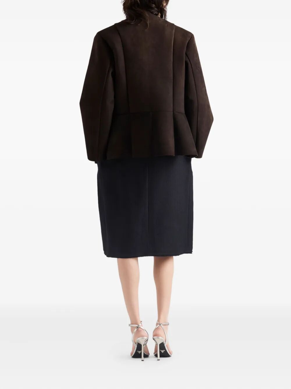 Prada Women Chevron Wool Midi Skirt PRADA