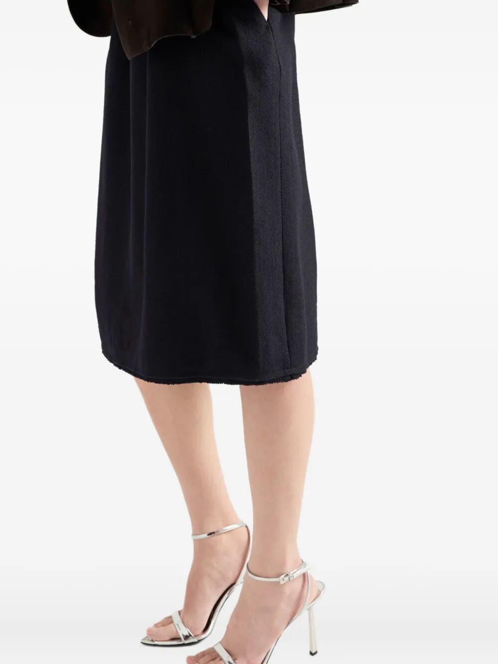 Prada Women Chevron Wool Midi Skirt PRADA