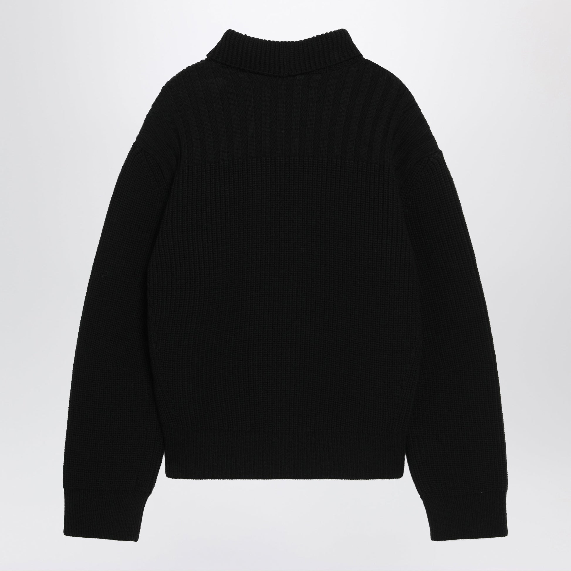 Dries Van Noten Black Waffle-Knit Wool Cardigan Men DRIES VAN NOTEN