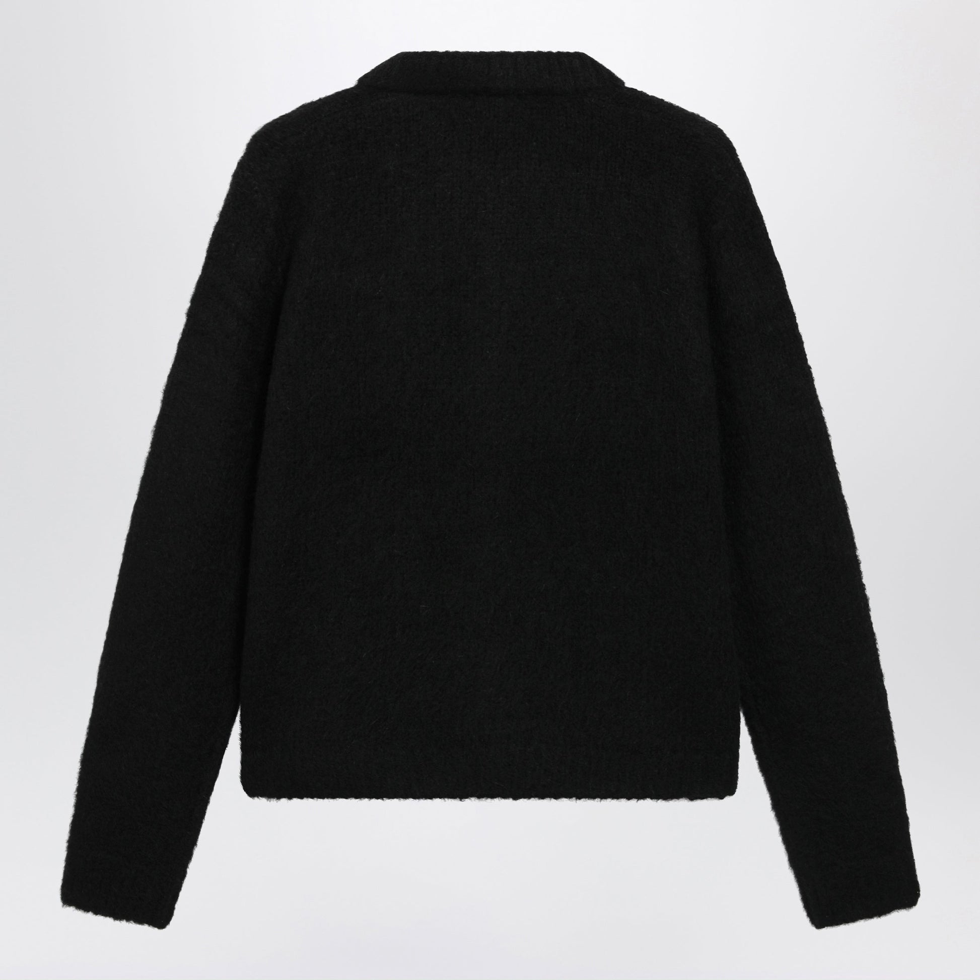 Dries Van Noten Black Long-Sleeved Alpaca Blend Cardigan Men DRIES VAN NOTEN