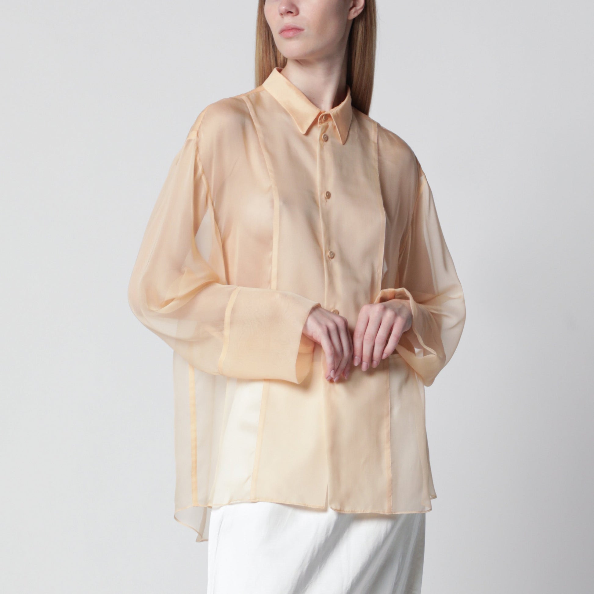 Alberta Ferretti Semi-Sheer Beige Shirt Women ALBERTA FERRETTI