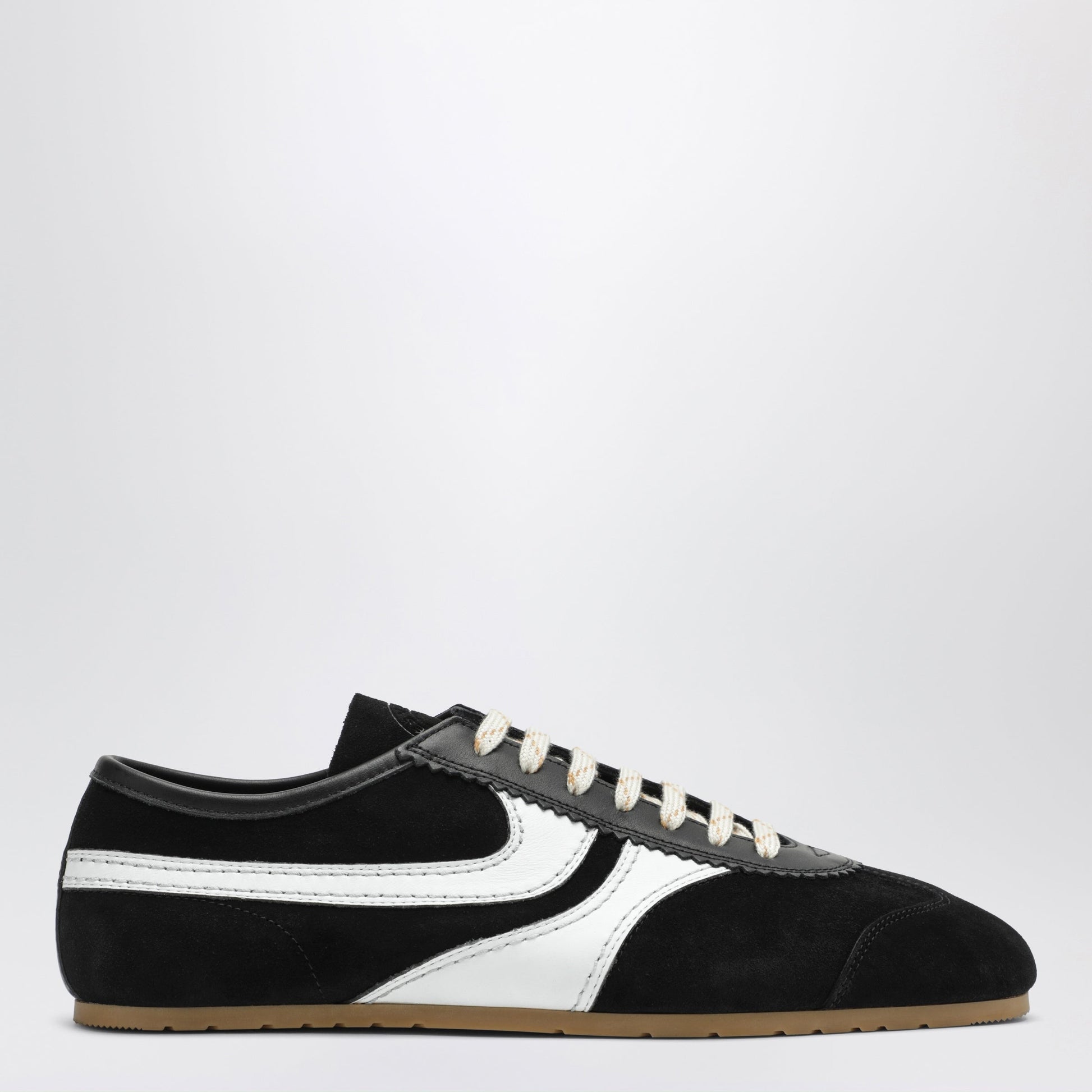 Dries Van Noten Schwarzer Und Weiãÿer Sneaker Aus Leder Und Wildleder Men DRIES VAN NOTEN