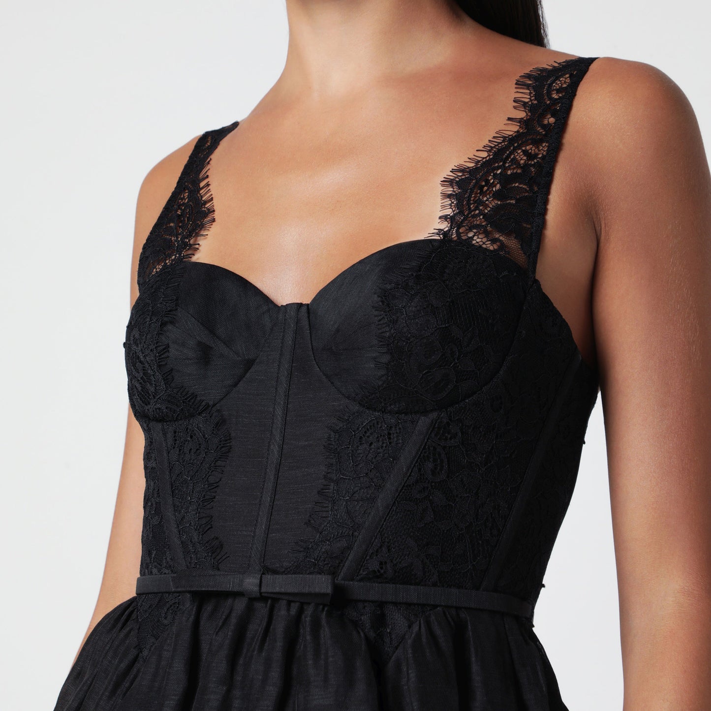 Zimmermann Valiant Black Silk And Linen Midi Dress Women ZIMMERMANN