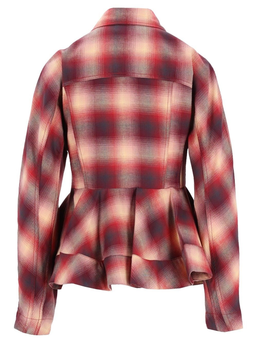 Ganni Women Red Checked Flannel Shirt GANNI