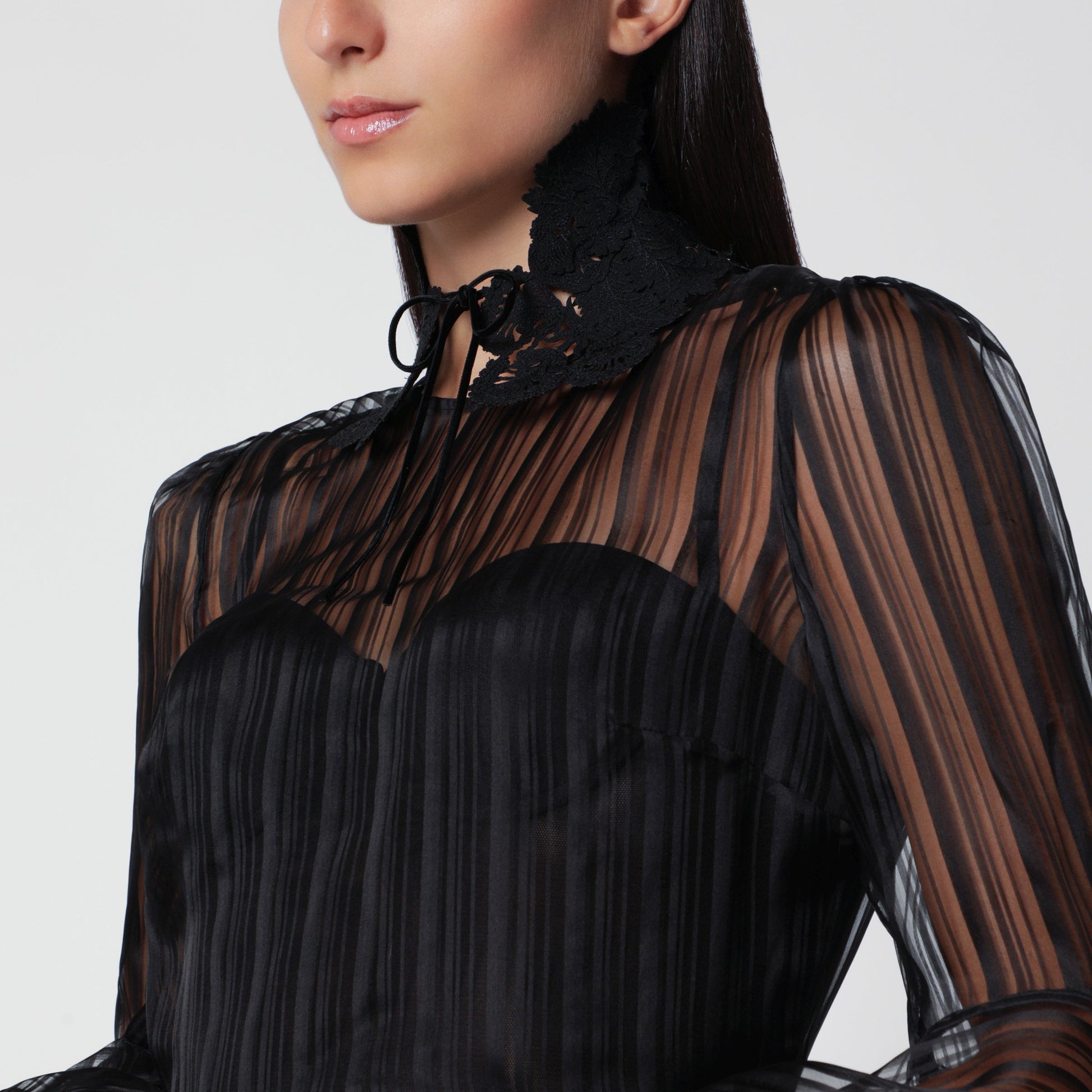 Zimmermann Valiant Black Silk Organza Mini Dress Women ZIMMERMANN