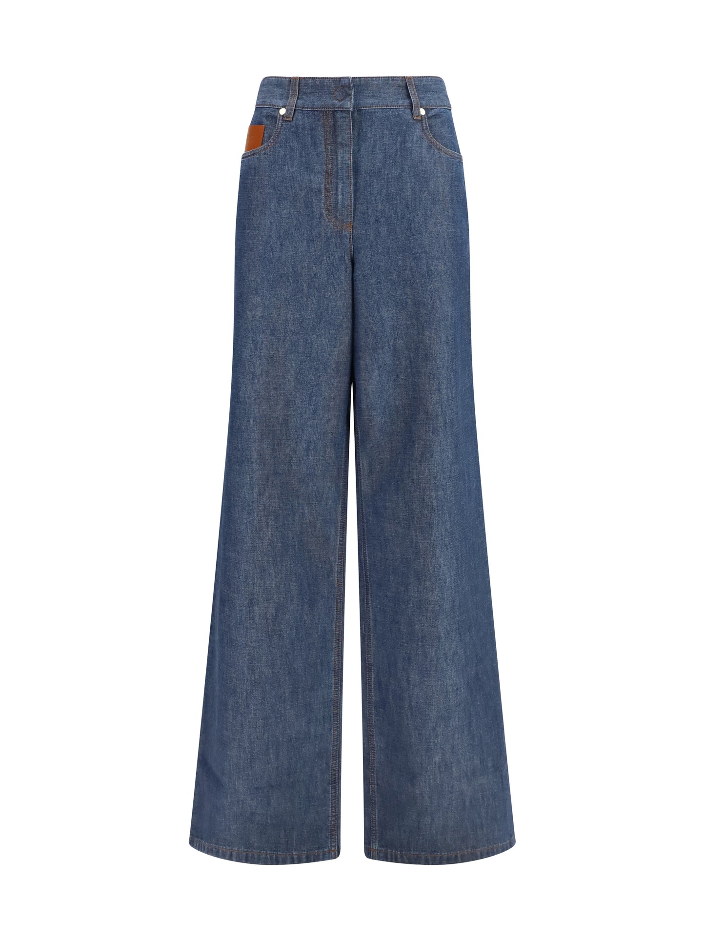 Fendi Women Wide-Leg Chambray Jeans FENDI