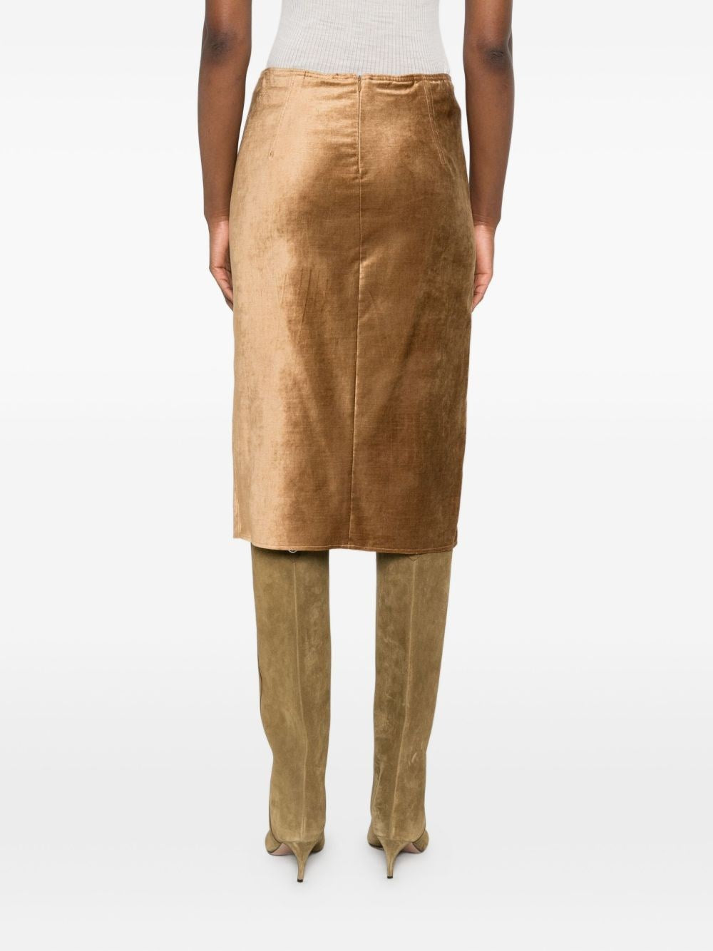 Forte_Forte Women Stretch Velvet Pencil Skirt FORTE FORTE