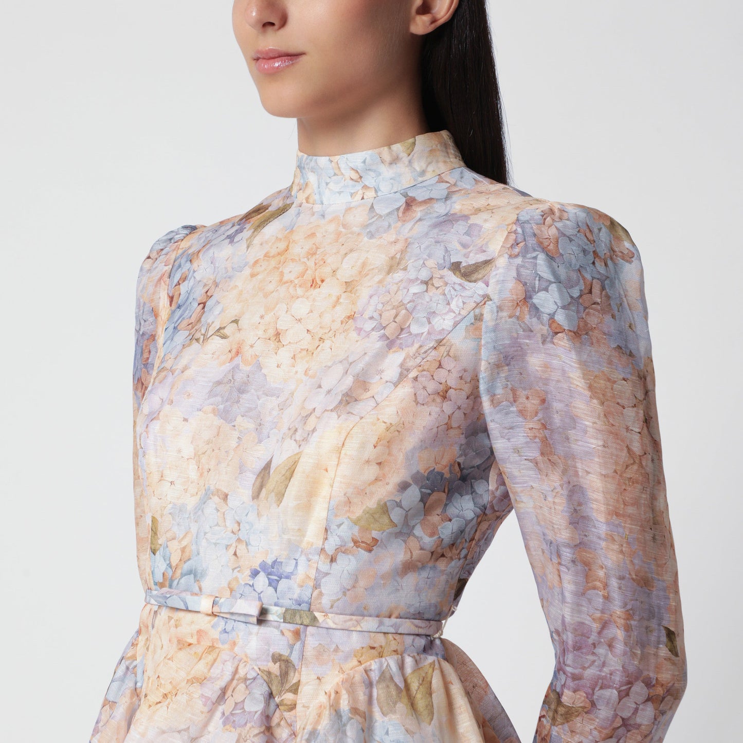 Zimmermann Valiant Blue Hydrangea Linen And Silk Mini Dress Women ZIMMERMANN