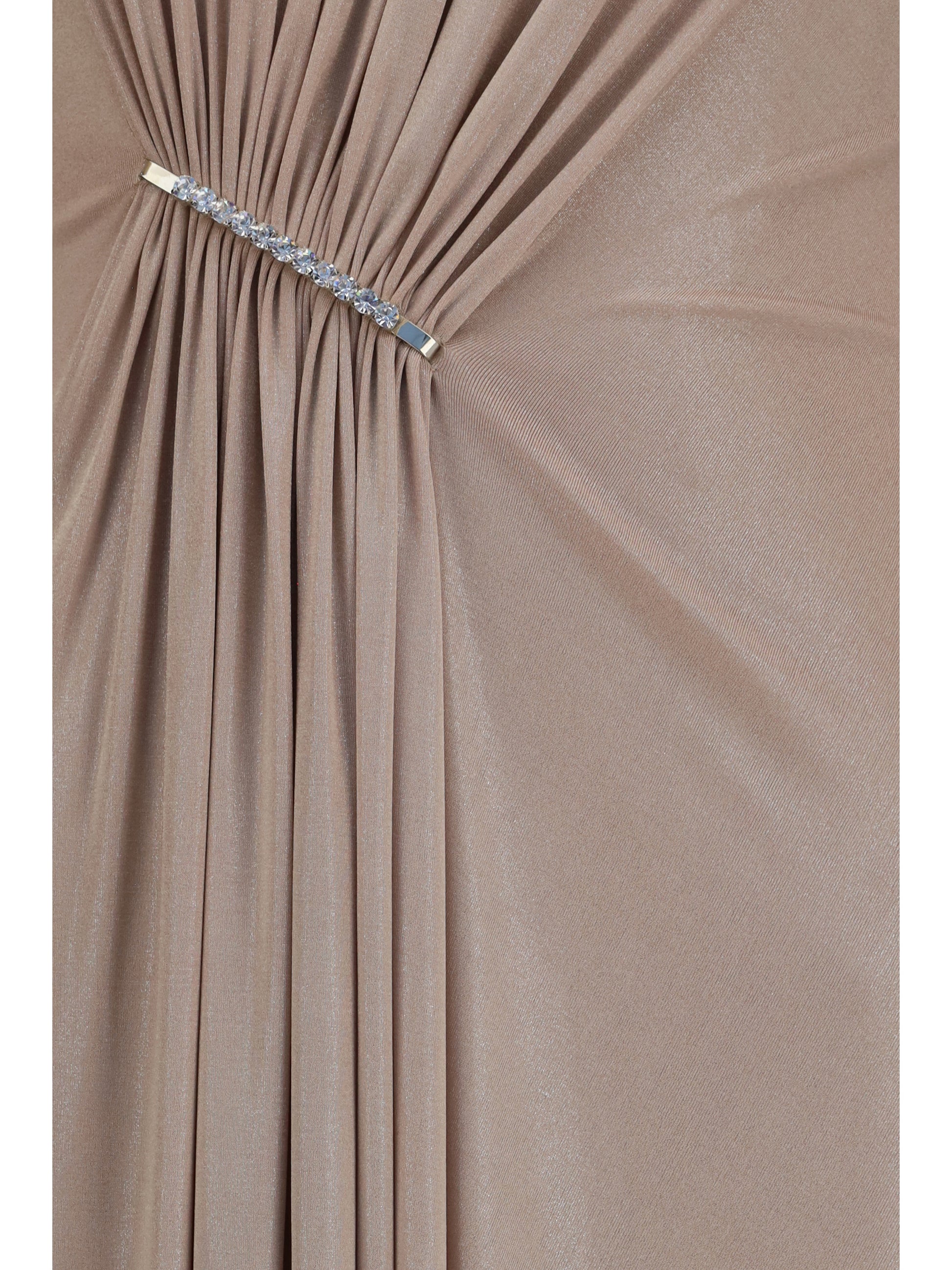 Nissa Women Long Chiffon Dress With Crystal Detail NISSA