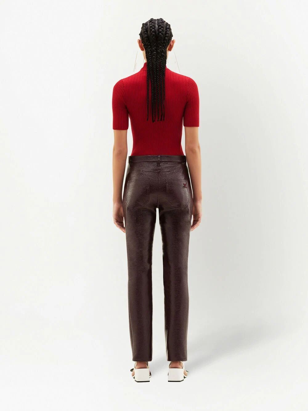 Courreges Women Reedition Short Sleeves Ribbed Knitted Sweater COURREGES