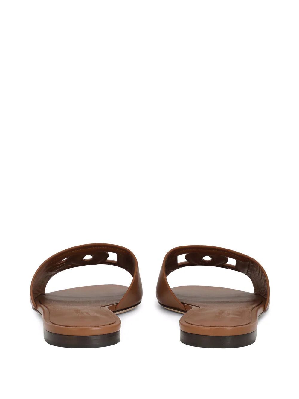 Dolce & Gabbana Women Dg Millennials Logo Leather Flat Slides DOLCE & GABBANA