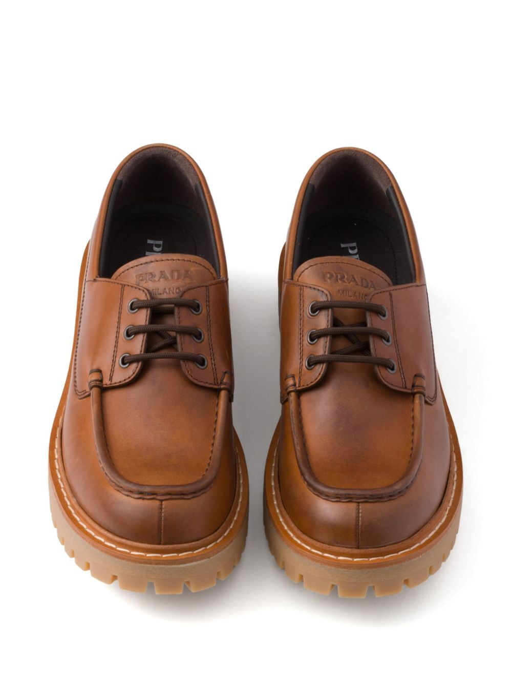 Prada Men Laced Leather Loafers PRADA