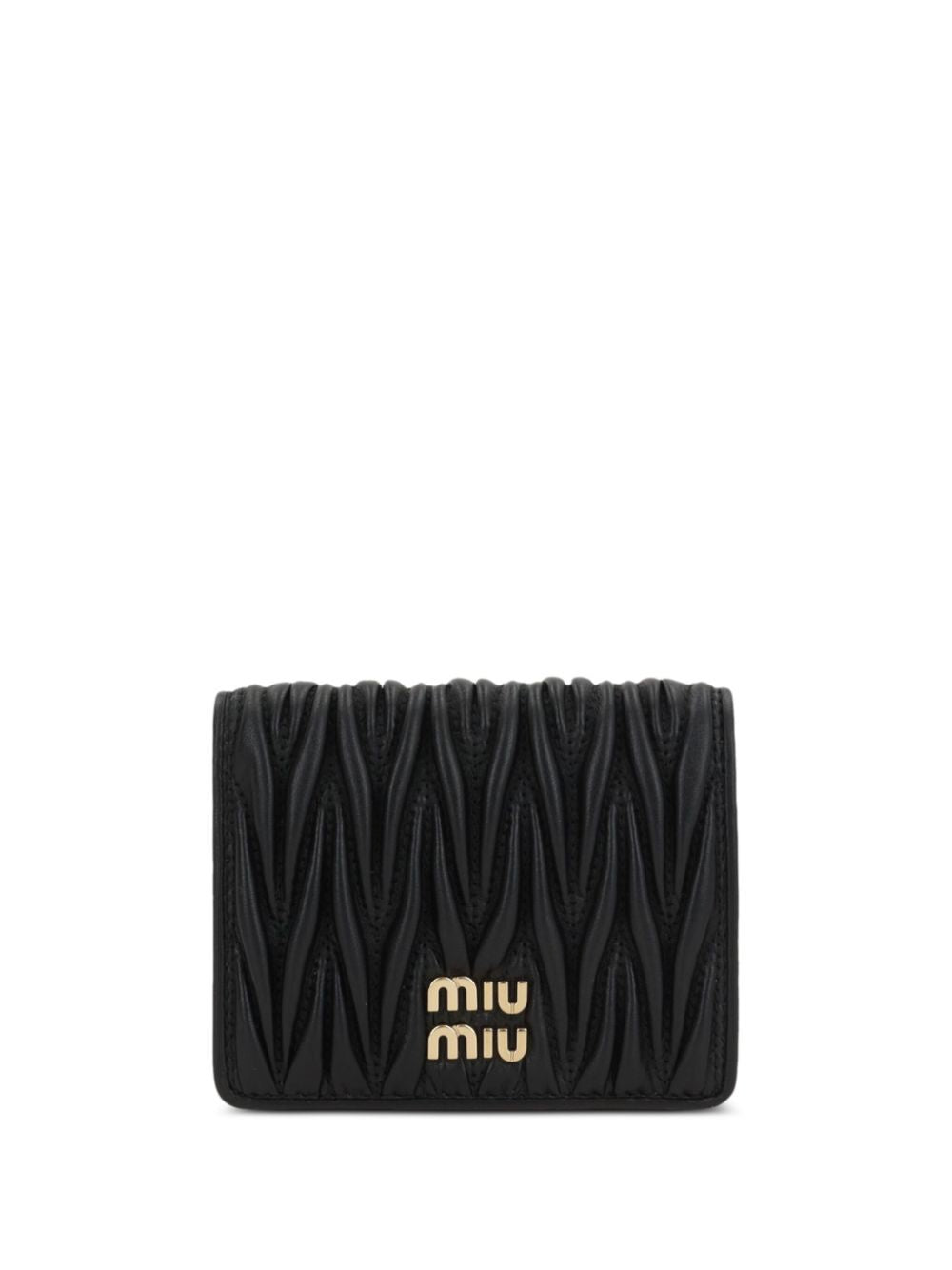Miu Miu Women Small Matelassé Nappa Leather Wallet With Snap Closure MIU MIU