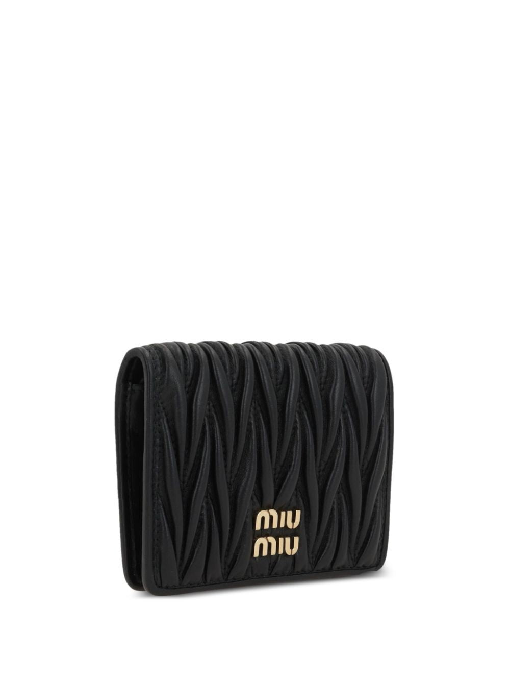 Miu Miu Women Small Matelassé Nappa Leather Wallet With Snap Closure MIU MIU