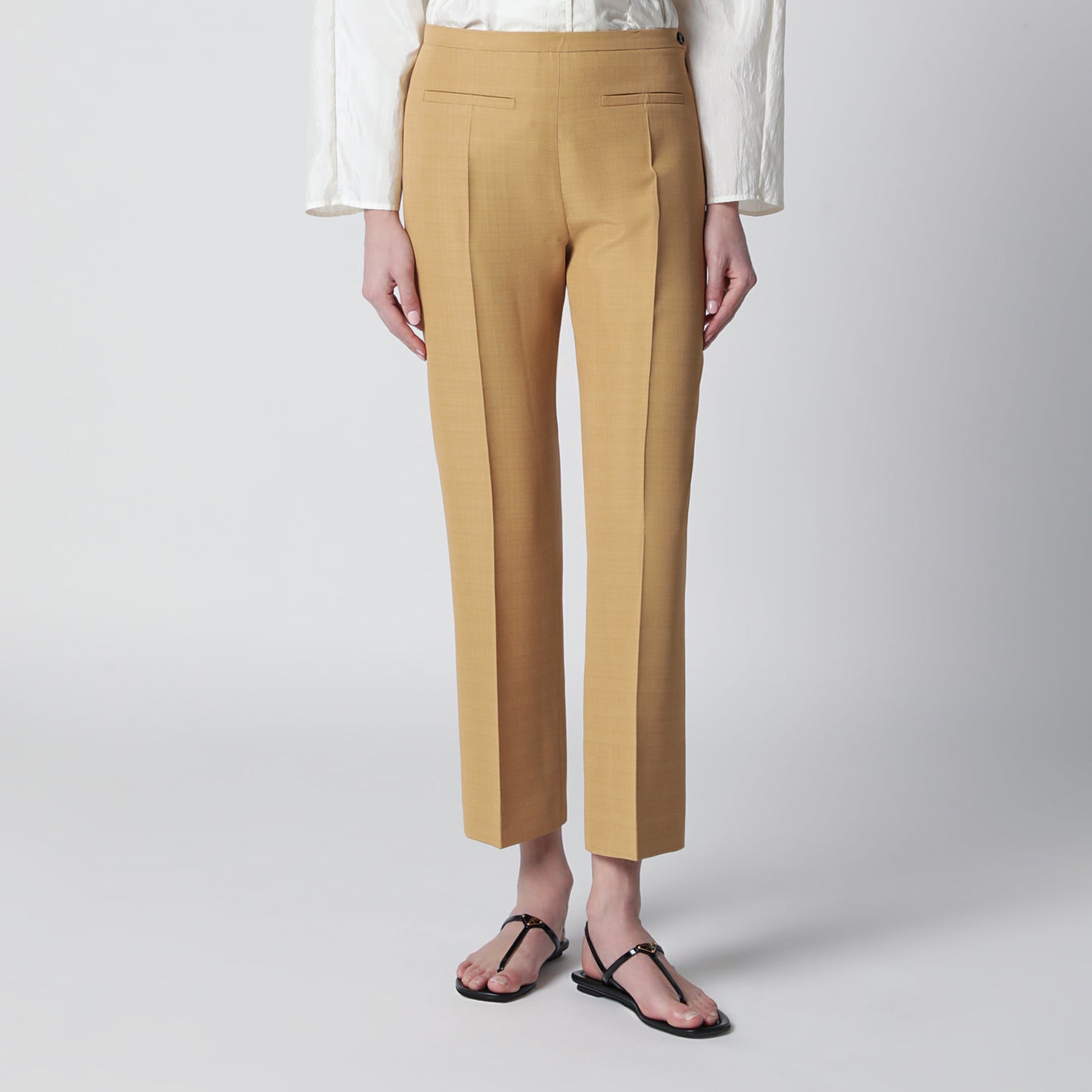 Alberta Ferretti Beige Ankle-Length Trousers In Viscose Blend Women ALBERTA FERRETTI