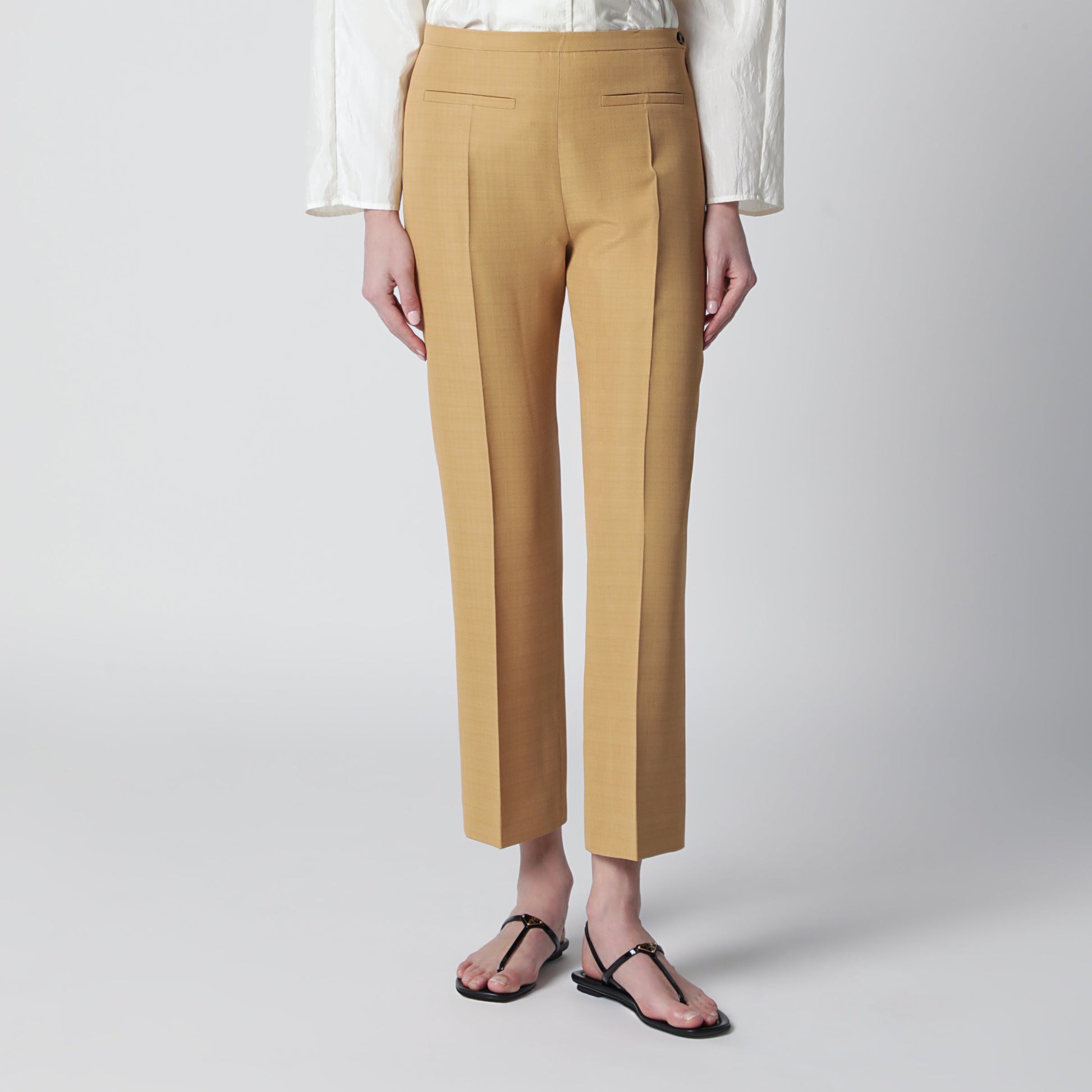 Alberta Ferretti Beige Ankle-Length Trousers In Viscose Blend Women ALBERTA FERRETTI
