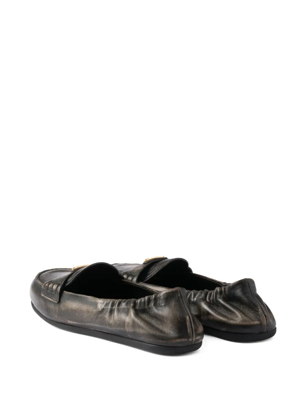Prada Women Deconstructed And Flexible Nappa Leather Loafers PRADA