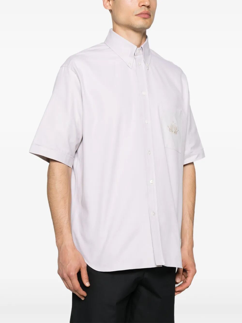 Fendi Men Fendi Crest Oxford Cotton Shirt FENDI