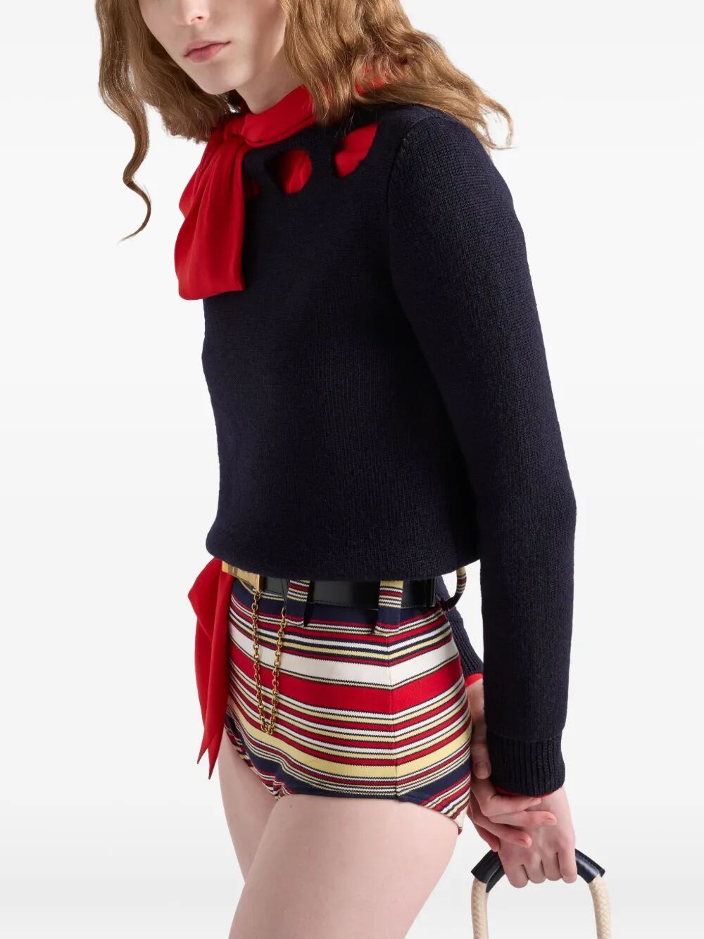 Prada Women Cotton Boat Neck Sweater PRADA
