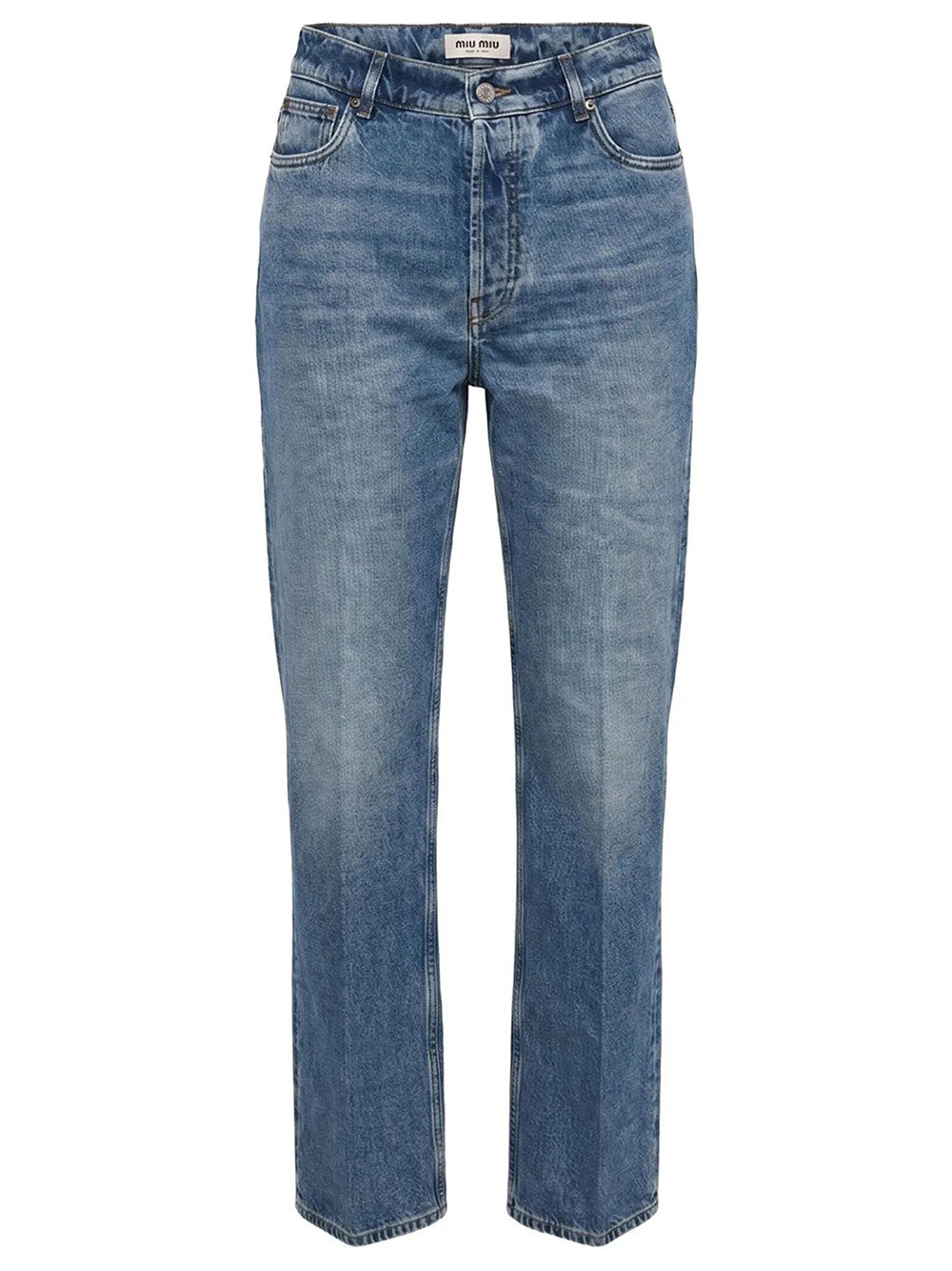 Miu Miu Women Pantaloni In Denim Washed MIU MIU