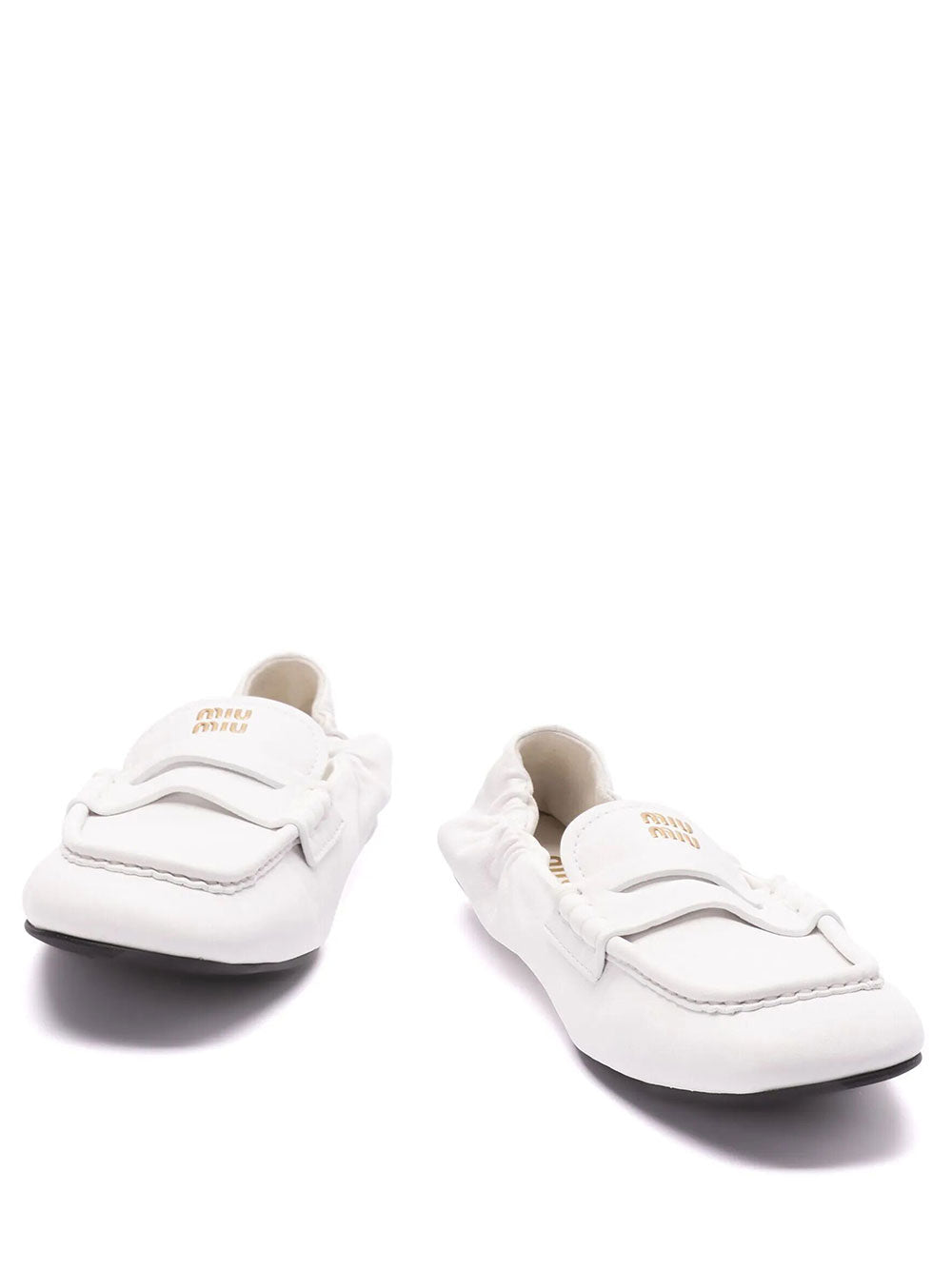 Miu Miu Women Ruches Nappa Leather Loafers MIU MIU