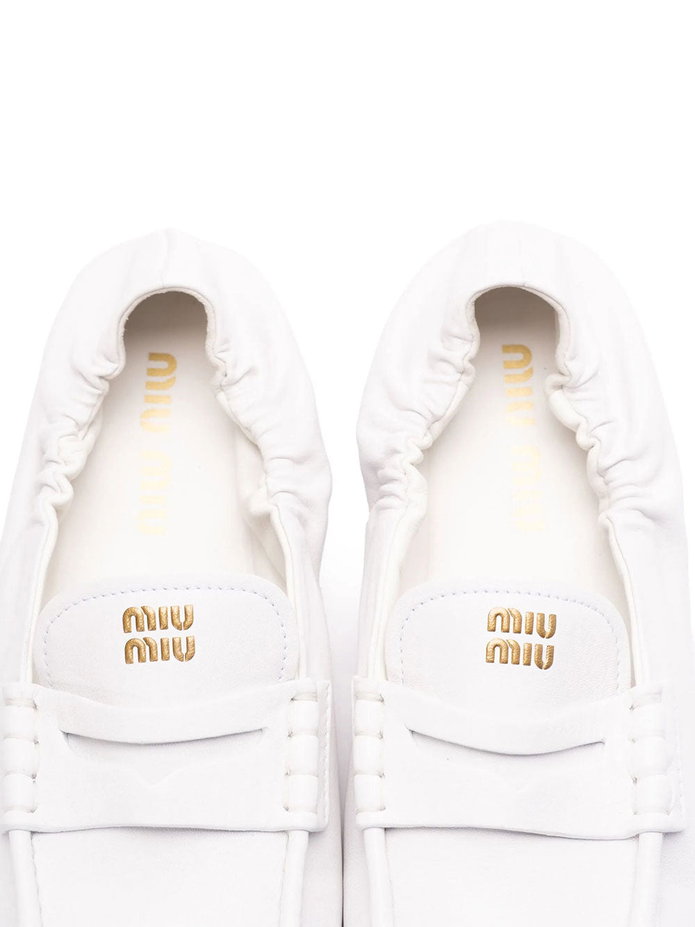 Miu Miu Women Ruches Nappa Leather Loafers MIU MIU
