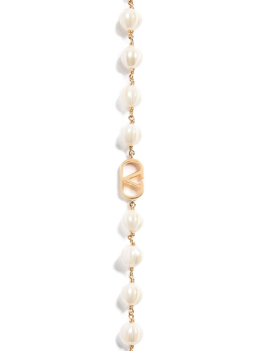 Valentino Garavani Women Bracciale Vlogo Signature In Metallo E Perle In Vetro VALENTINO GARAVANI