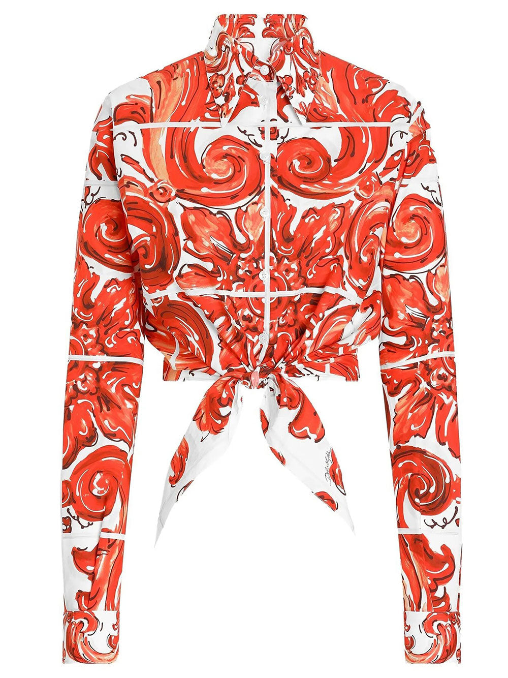Dolce & Gabbana Women Camicia In Popeline Stampa Maiolica DOLCE & GABBANA