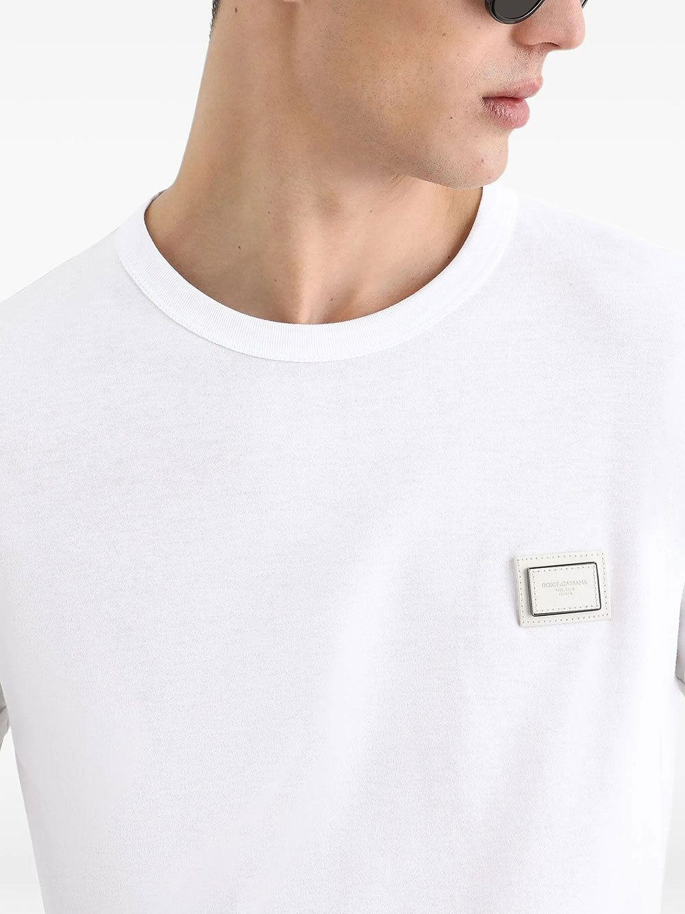 Dolce & Gabbana Men T-Shirt In Cotone Con Placca DOLCE & GABBANA
