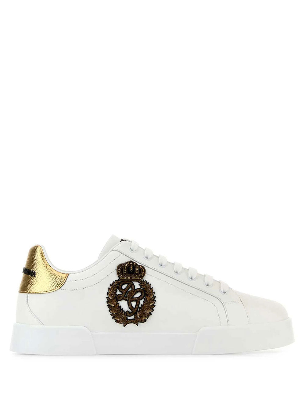 Dolce & Gabbana Men Sneakers Portofino In Vitello Nappato Con Patch Corona DOLCE & GABBANA