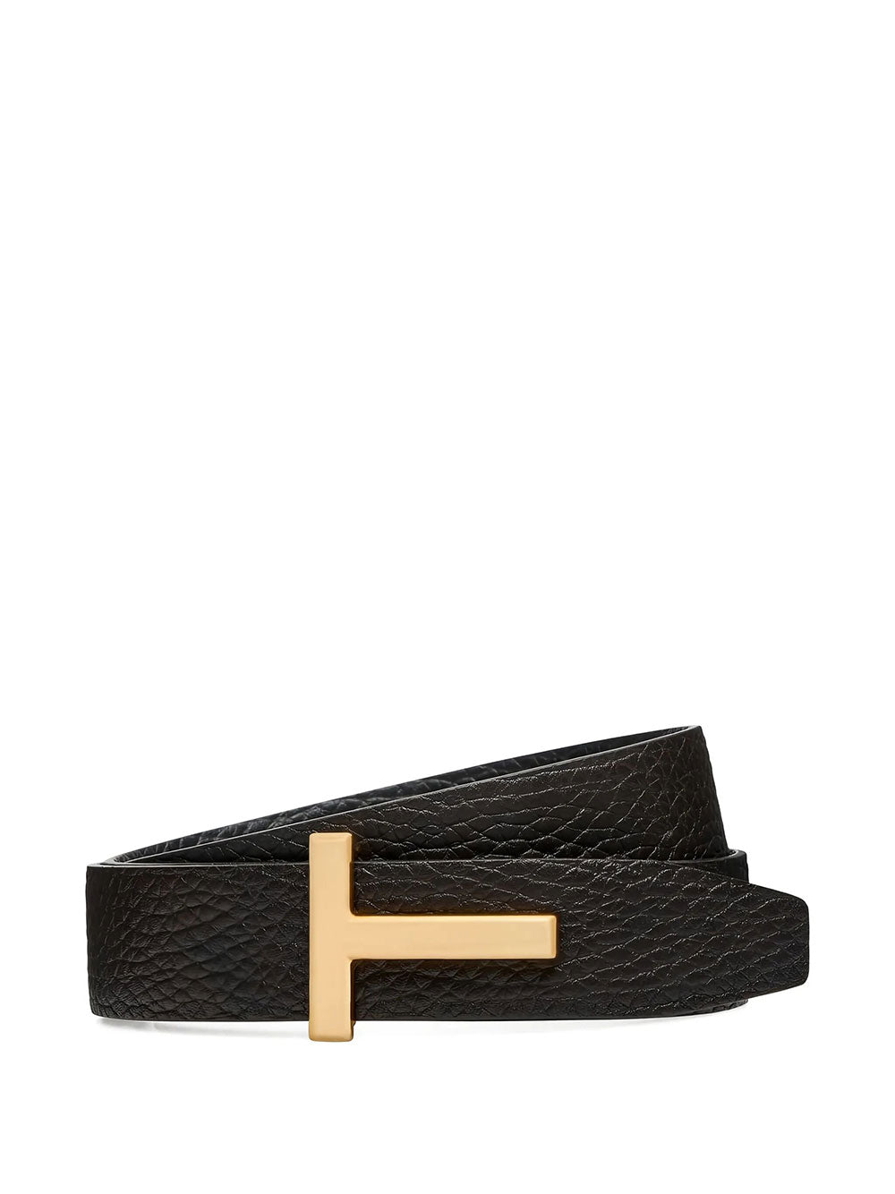 Tom Ford Men Grained Leather T-Buckle Belt TOM FORD