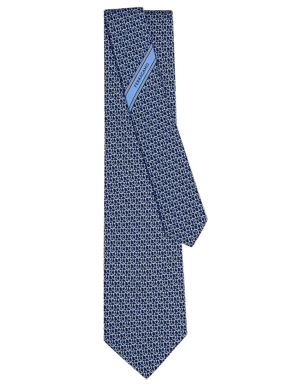 Ferragamo Men Cravatta In Seta Stampa Gancini Cerchio FERRAGAMO