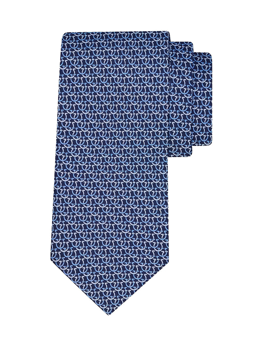 Ferragamo Men Cravatta In Seta Stampa Gancini Cerchio FERRAGAMO