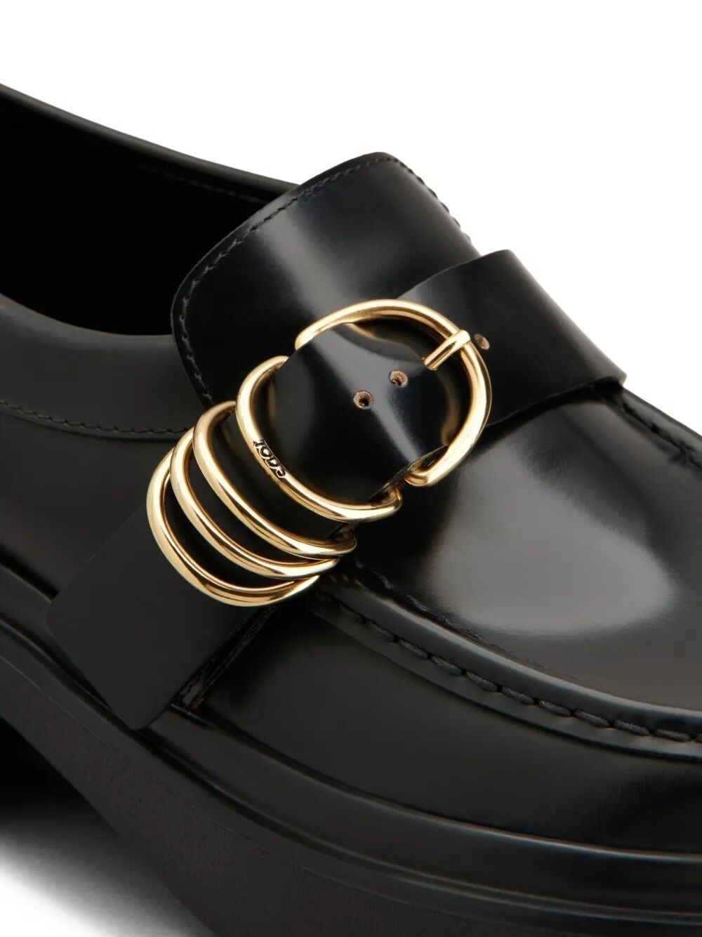 Tod's Women Leather Chunky Loafers With Metal Buckle And Rings TOD'S