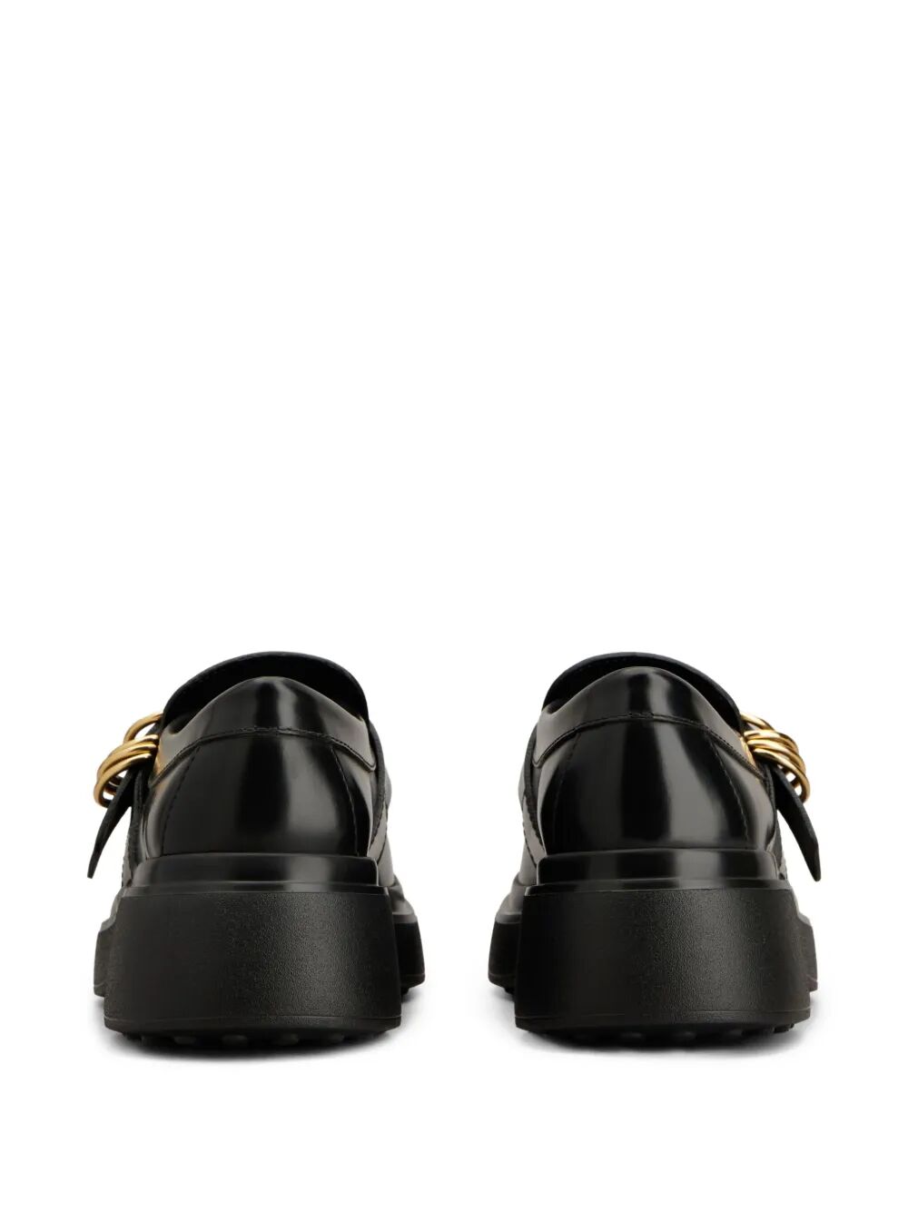 Tod's Women Leather Chunky Loafers With Metal Buckle And Rings TOD'S