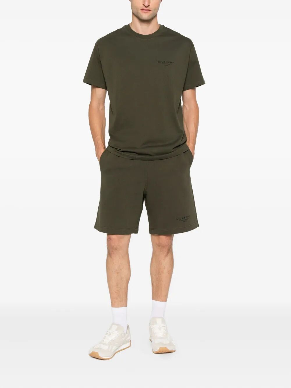 Givenchy Men Cotton T-Shirt With Givenchy Stamp Print GIVENCHY