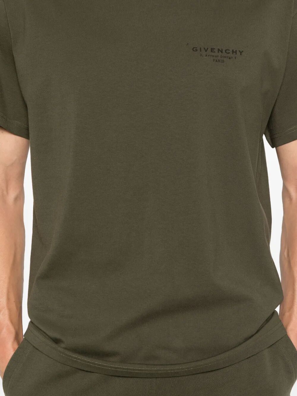 Givenchy Men Cotton T-Shirt With Givenchy Stamp Print GIVENCHY