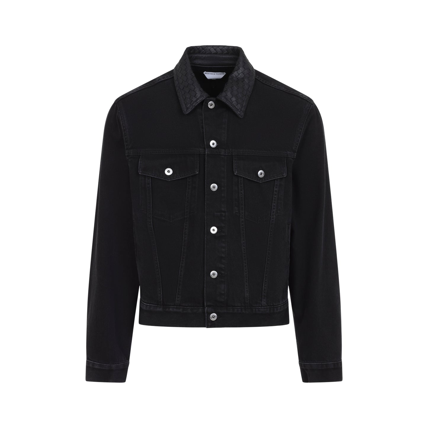 Intrecciato Collar Denim Jacket Men BOTTEGA VENETA