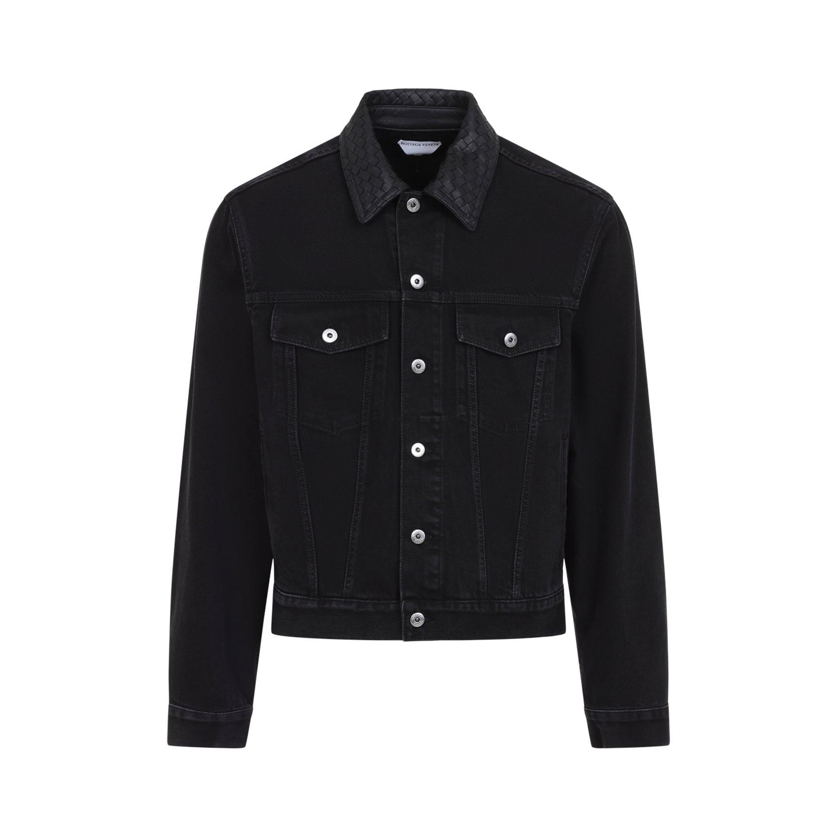 Intrecciato Collar Denim Jacket Men BOTTEGA VENETA