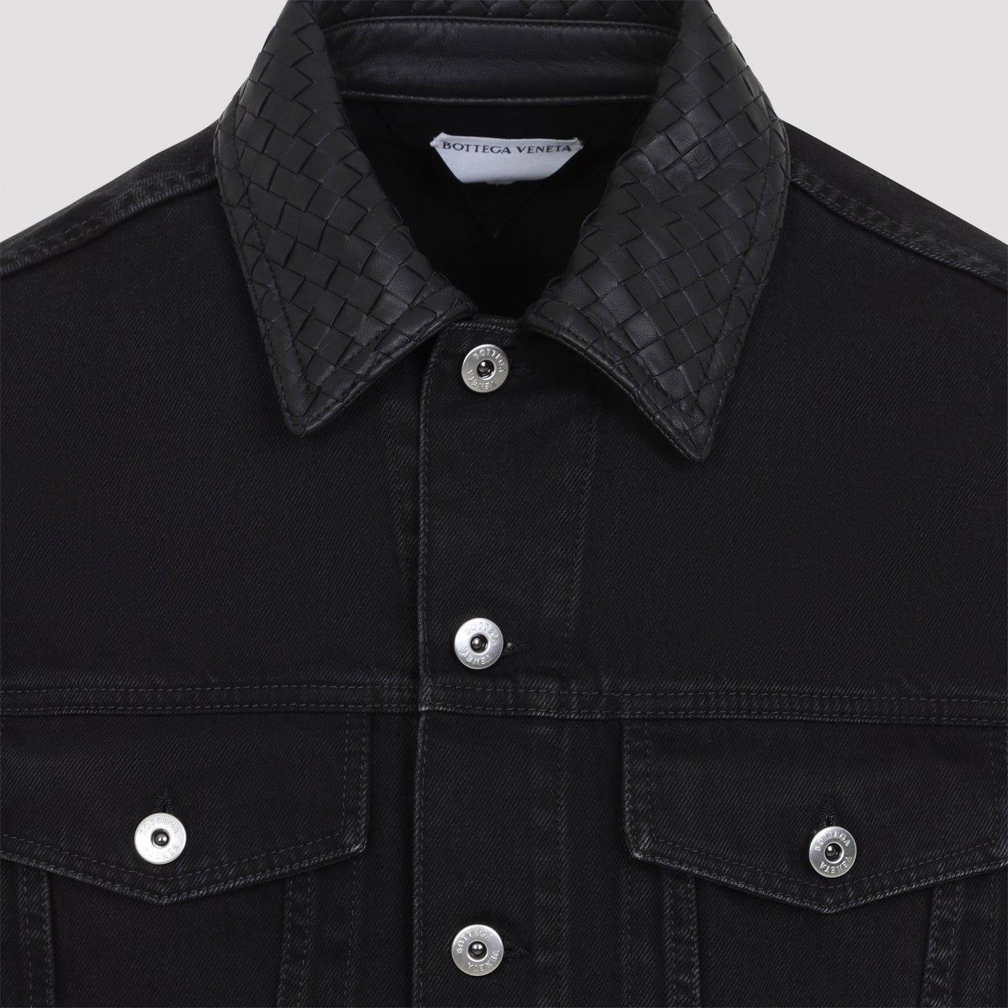 Intrecciato Collar Denim Jacket Men BOTTEGA VENETA