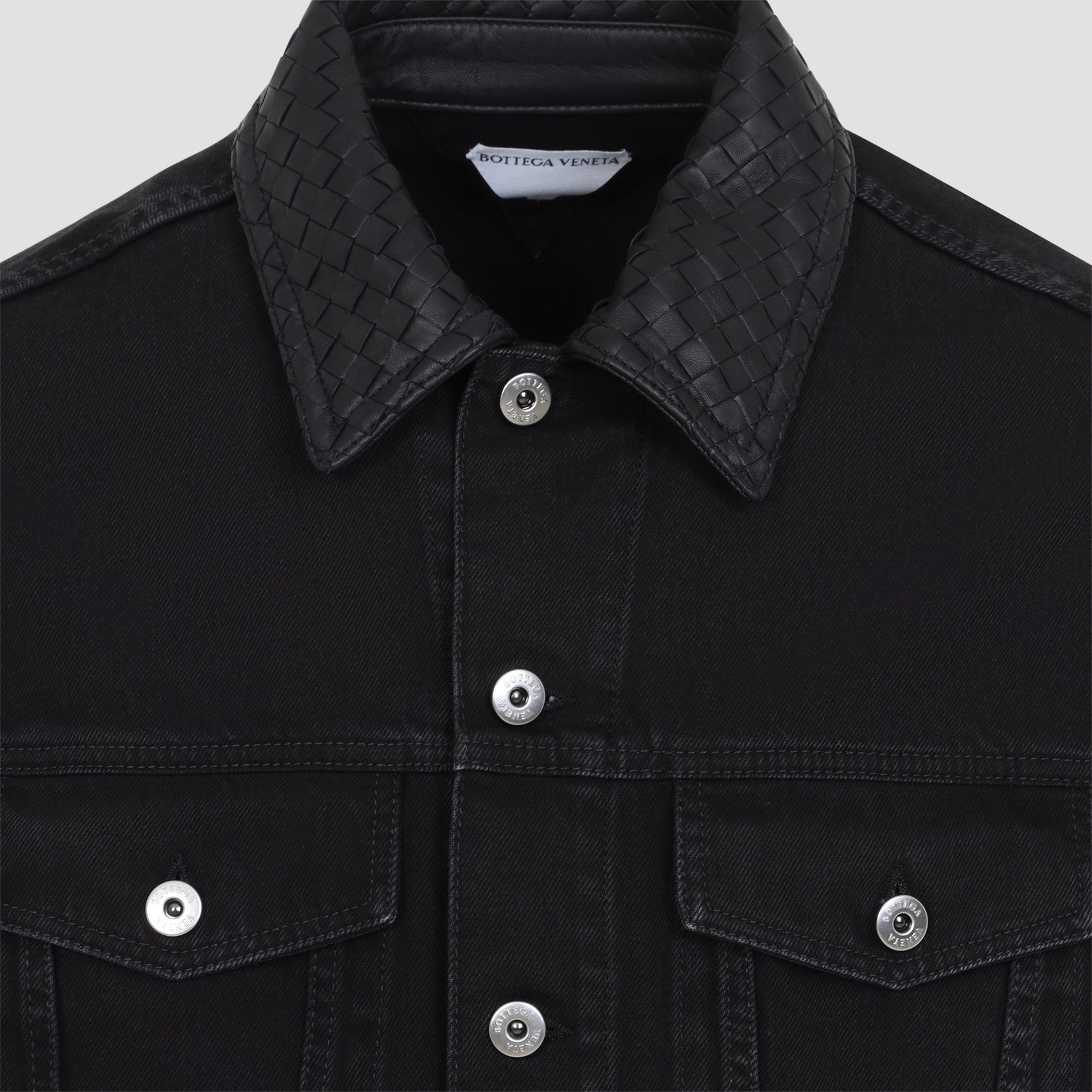 Intrecciato Collar Denim Jacket Men BOTTEGA VENETA