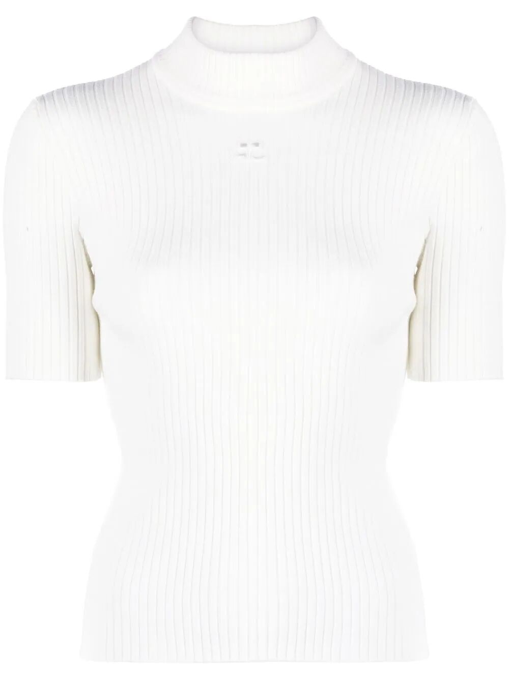 Courreges Women Reedition Short Sleeves Ribbed Knitted Sweater COURREGES