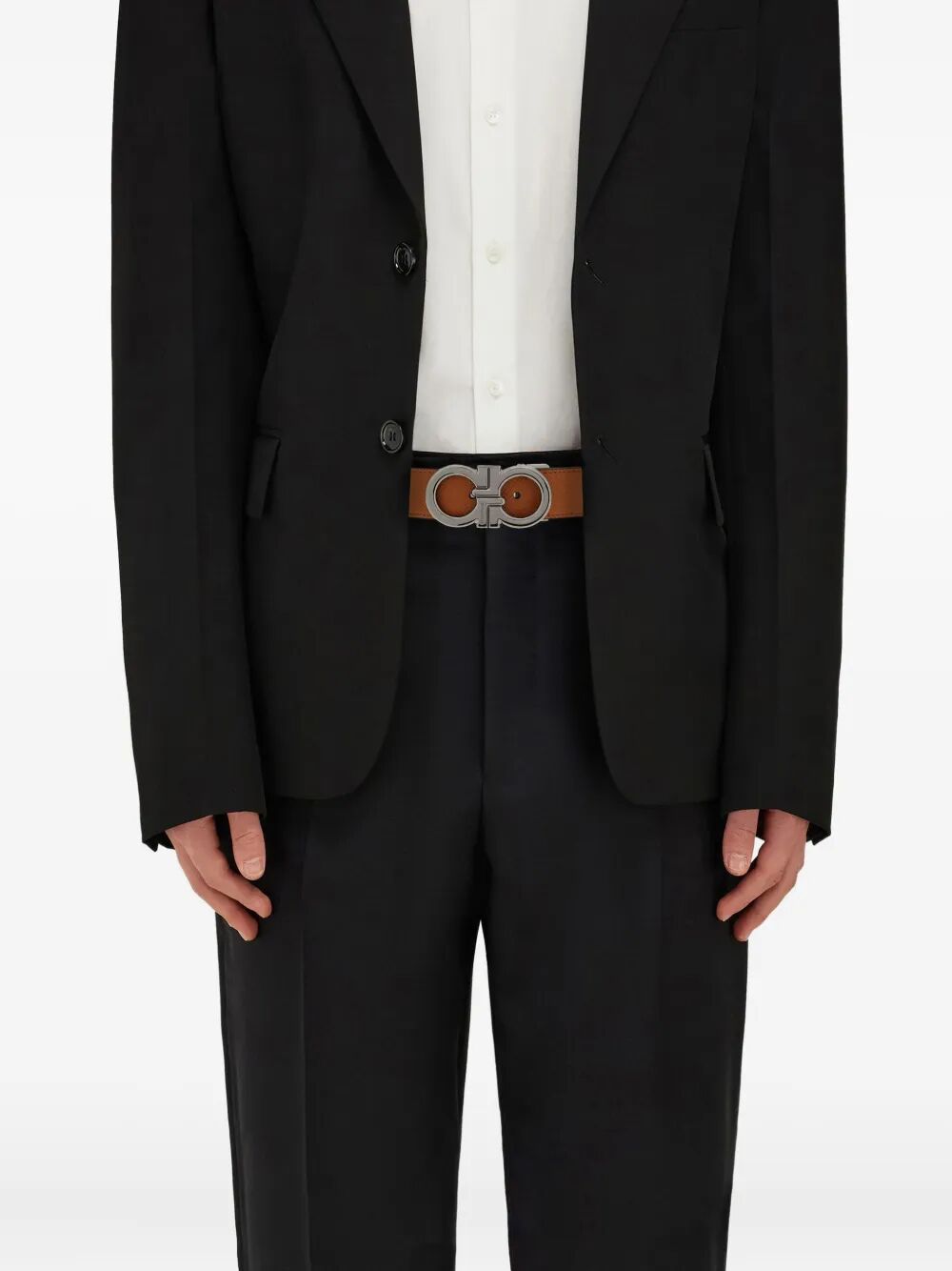 Ferragamo Men Gancini Grained Leather Reversible Belt FERRAGAMO