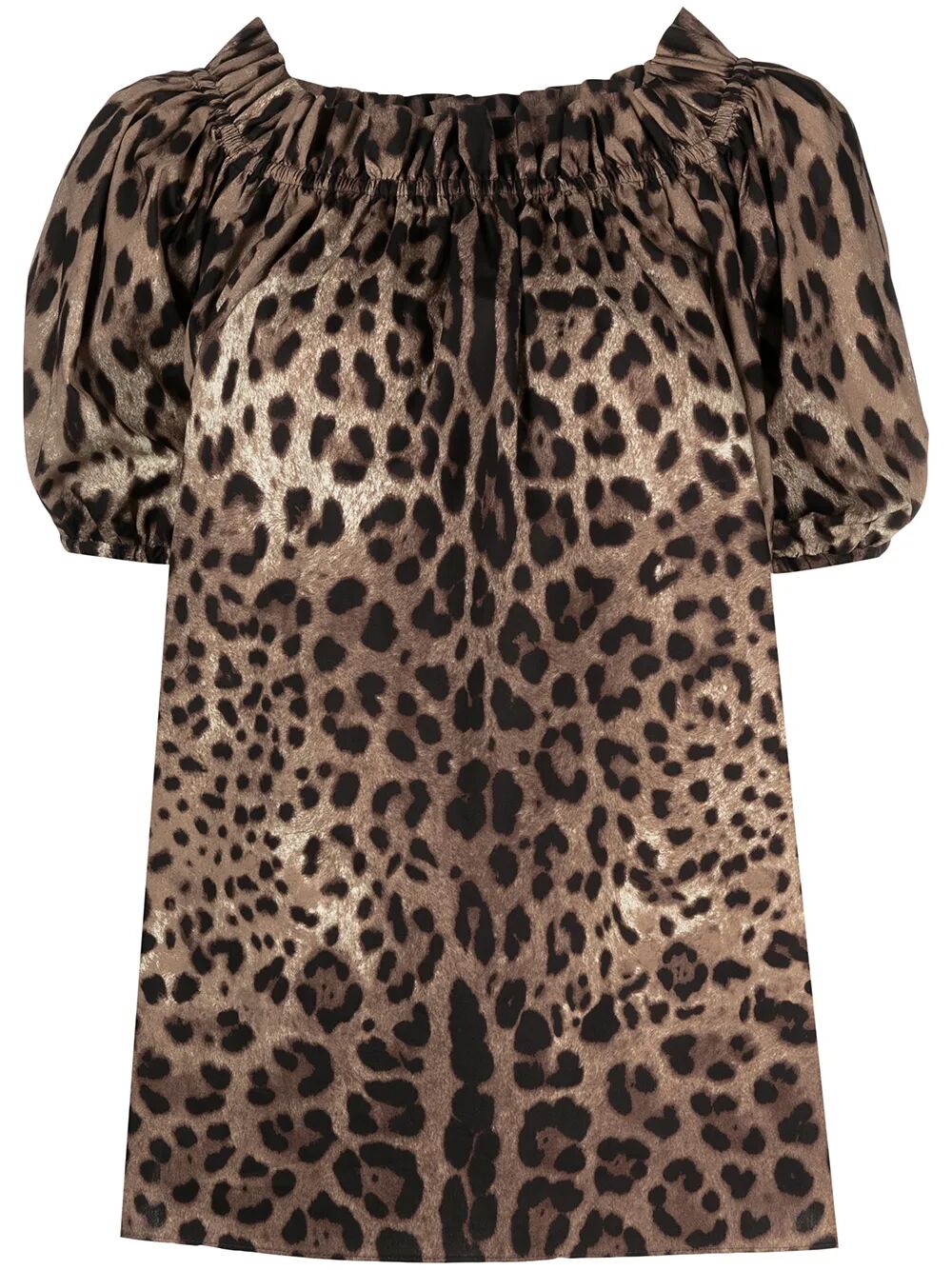 Dolce & Gabbana Women Top Maniche Corte In Popeline Stampa Leopardo DOLCE & GABBANA