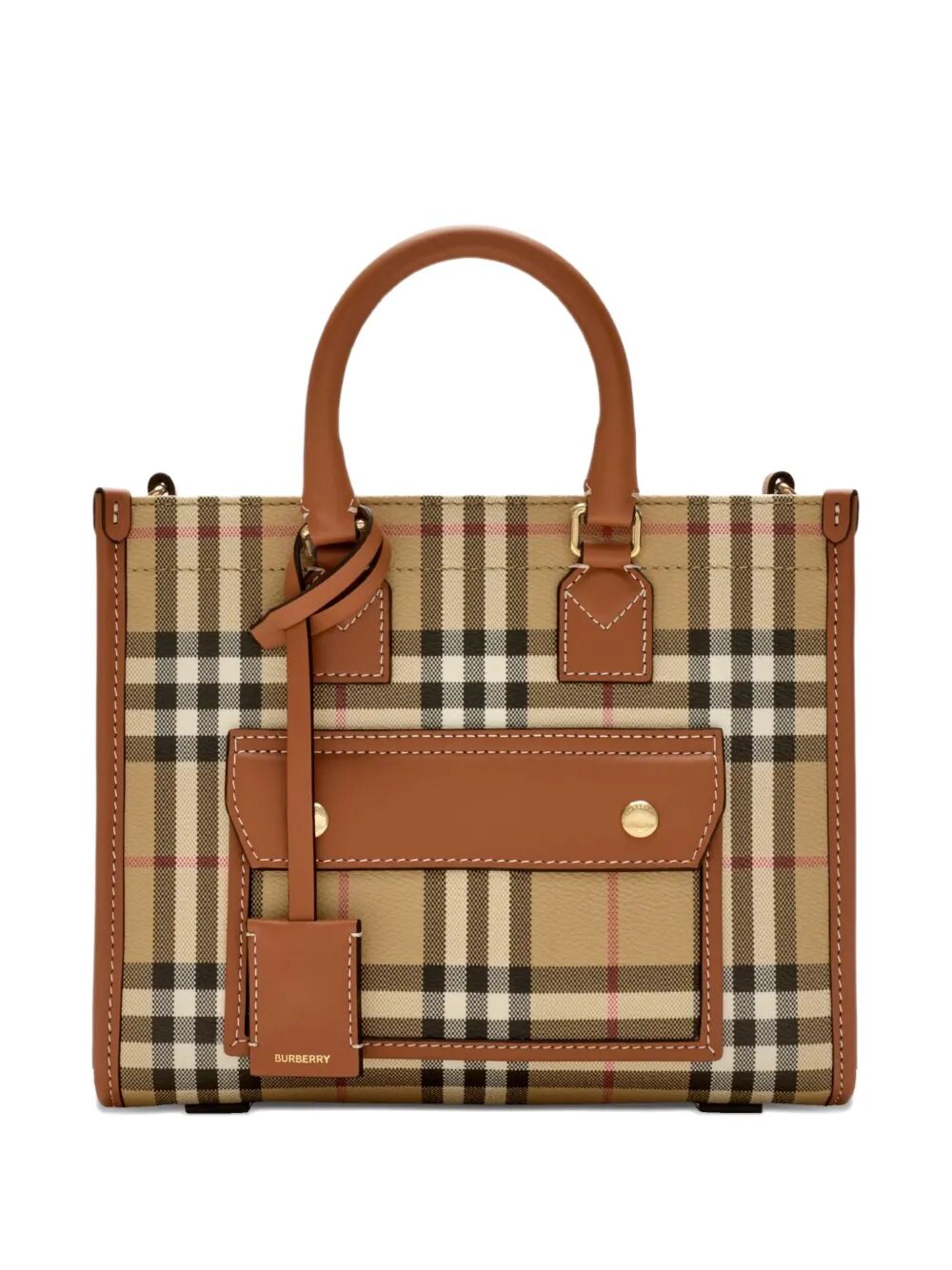 Burberry Women Mini Freya Tote Bag In Burberry Check Coated Cotton Blend BURBERRY