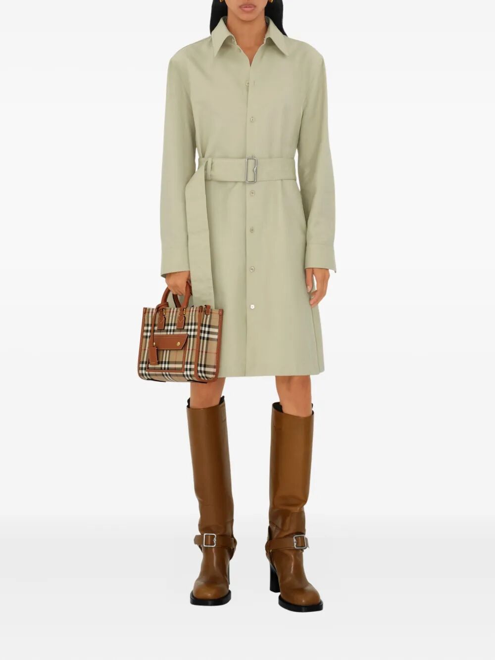 Burberry Women Mini Freya Tote Bag In Burberry Check Coated Cotton Blend BURBERRY