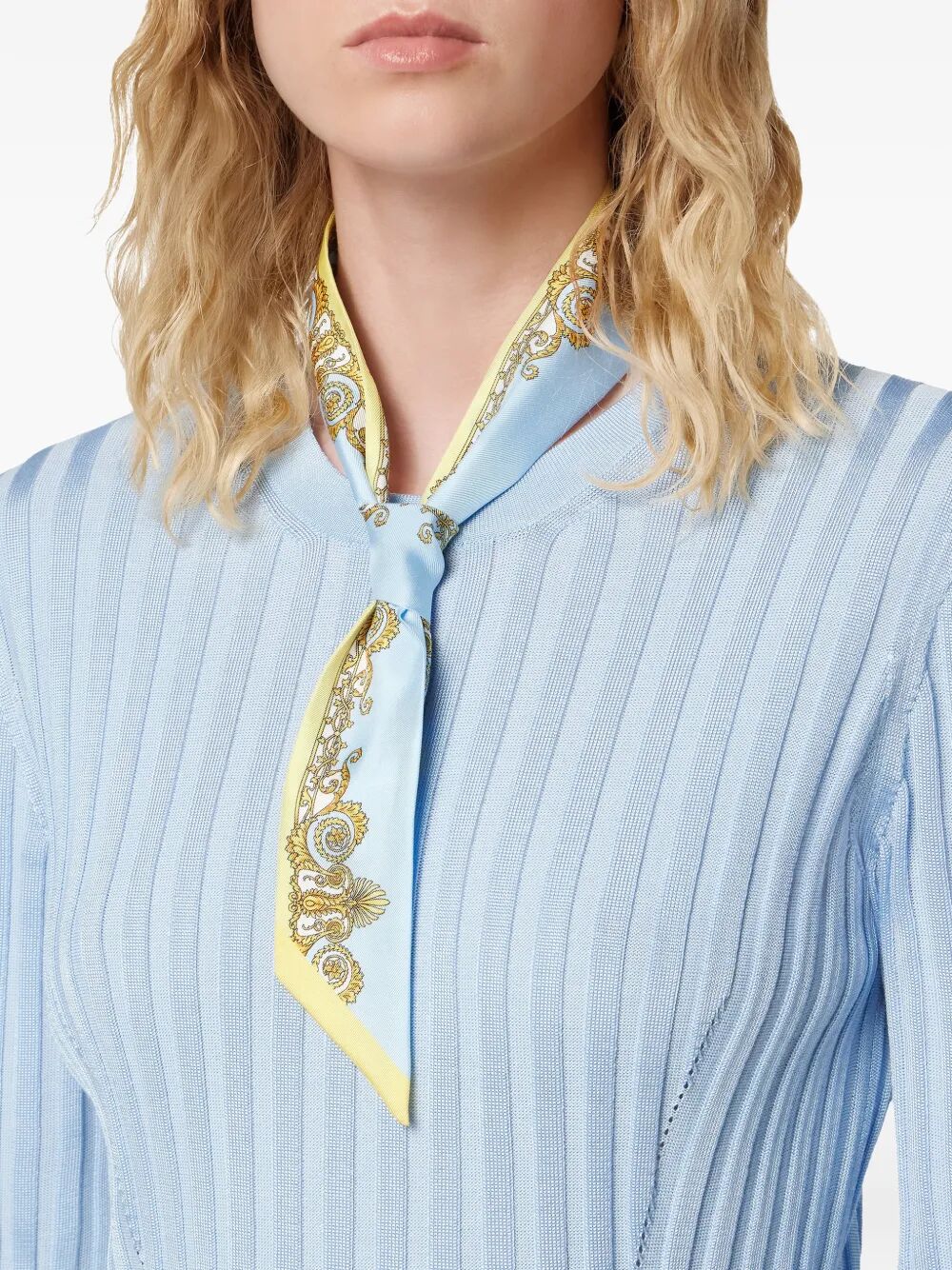 Versace Women Spring Barocco-Print Silk Twill Lavallière VERSACE